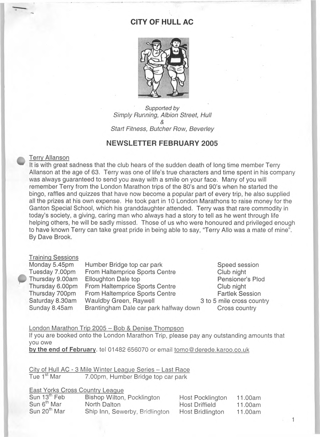 City of Hull Ac Newsletter February 2005