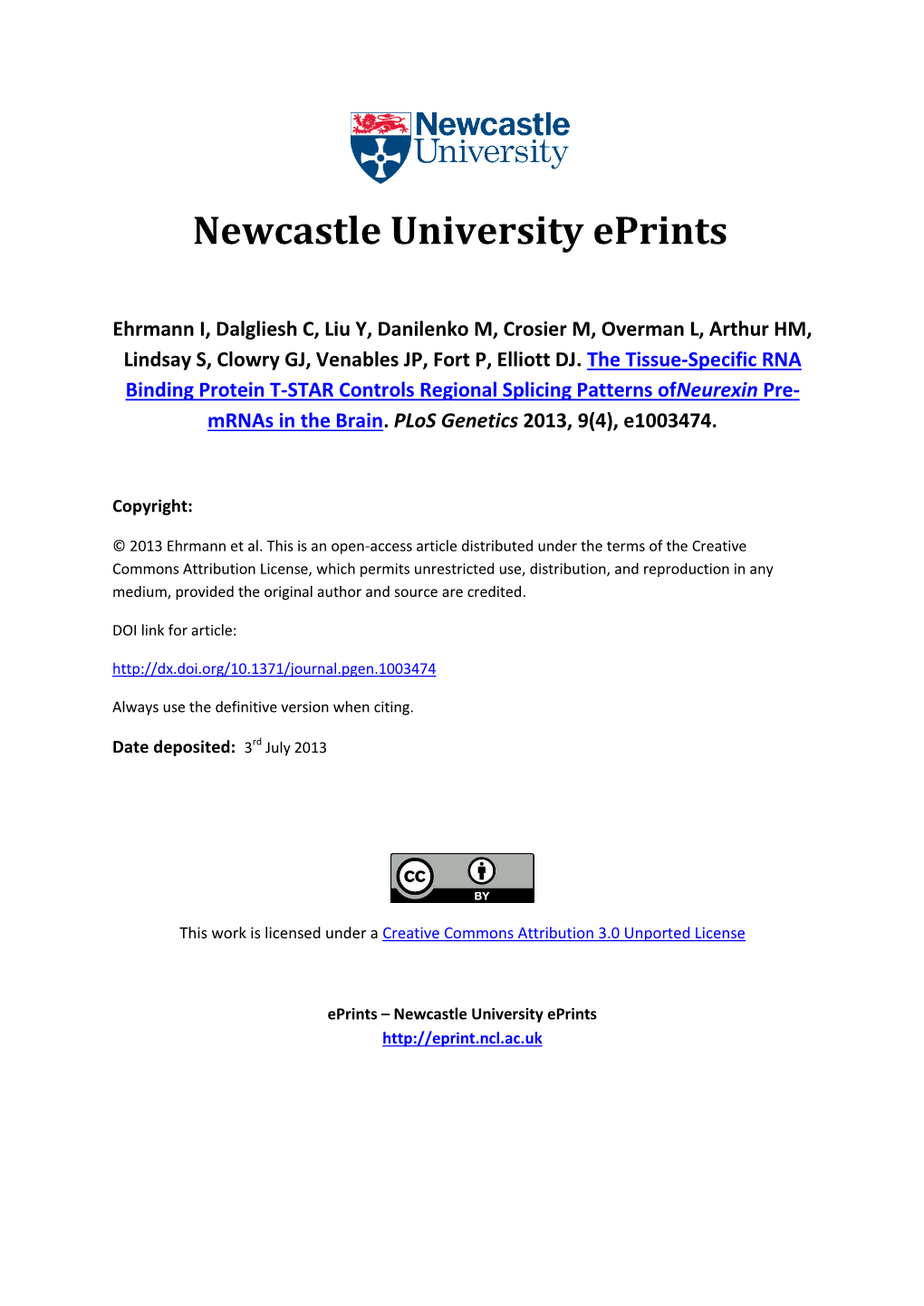 Newcastle University Eprints