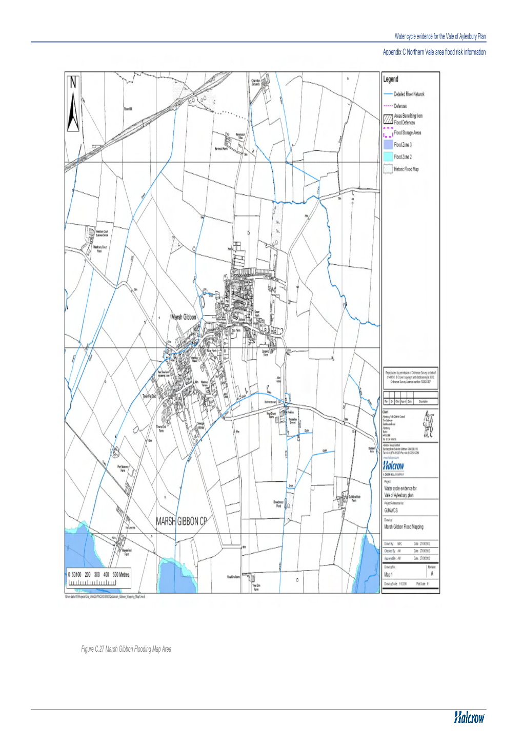 Appendix C Northern Vale Area Flood Risk Information Figure C.27 Marsh Gibbon Flooding Map Area