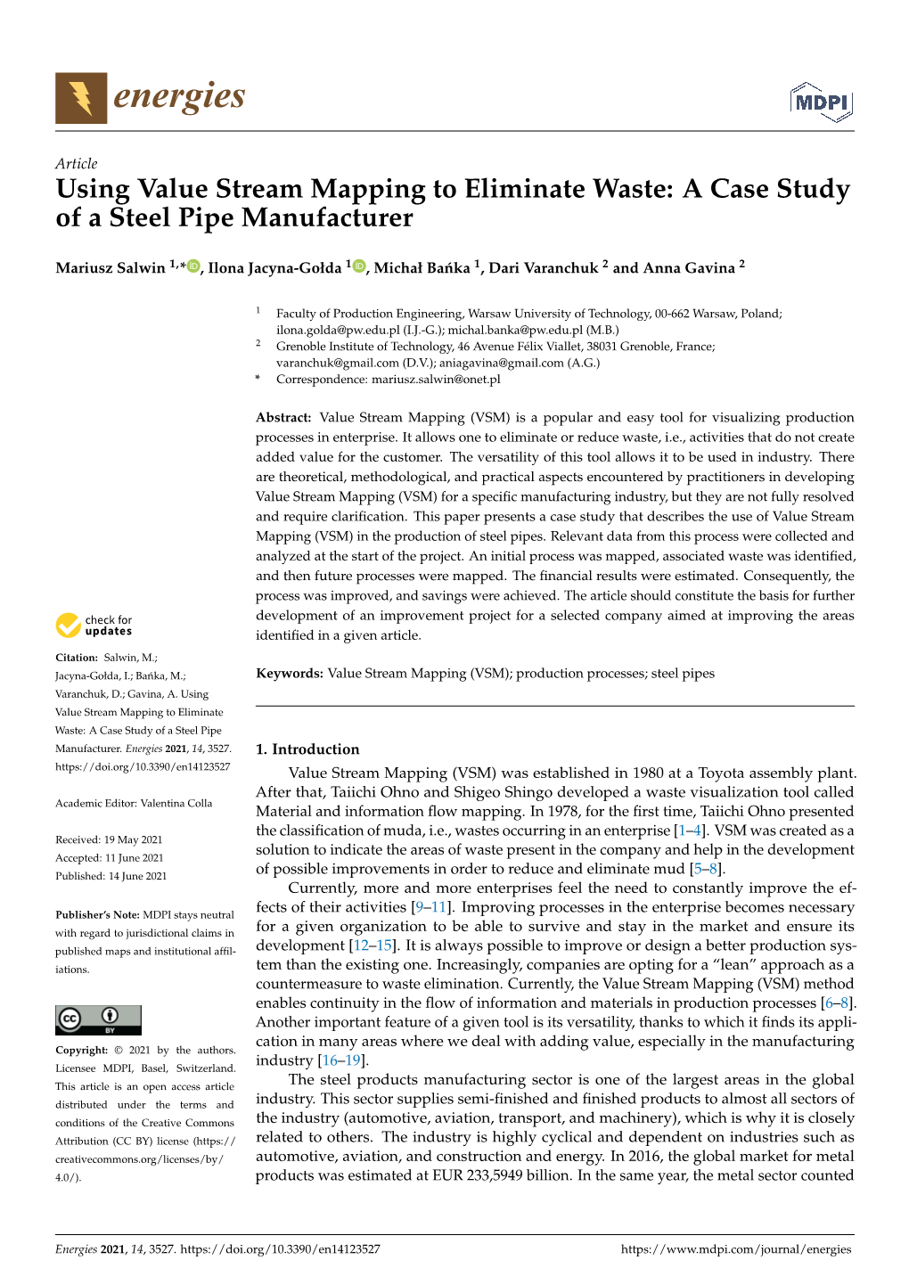 Using Value Stream Mapping to Eliminate Waste: a Case Study of a Steel Pipe Manufacturer