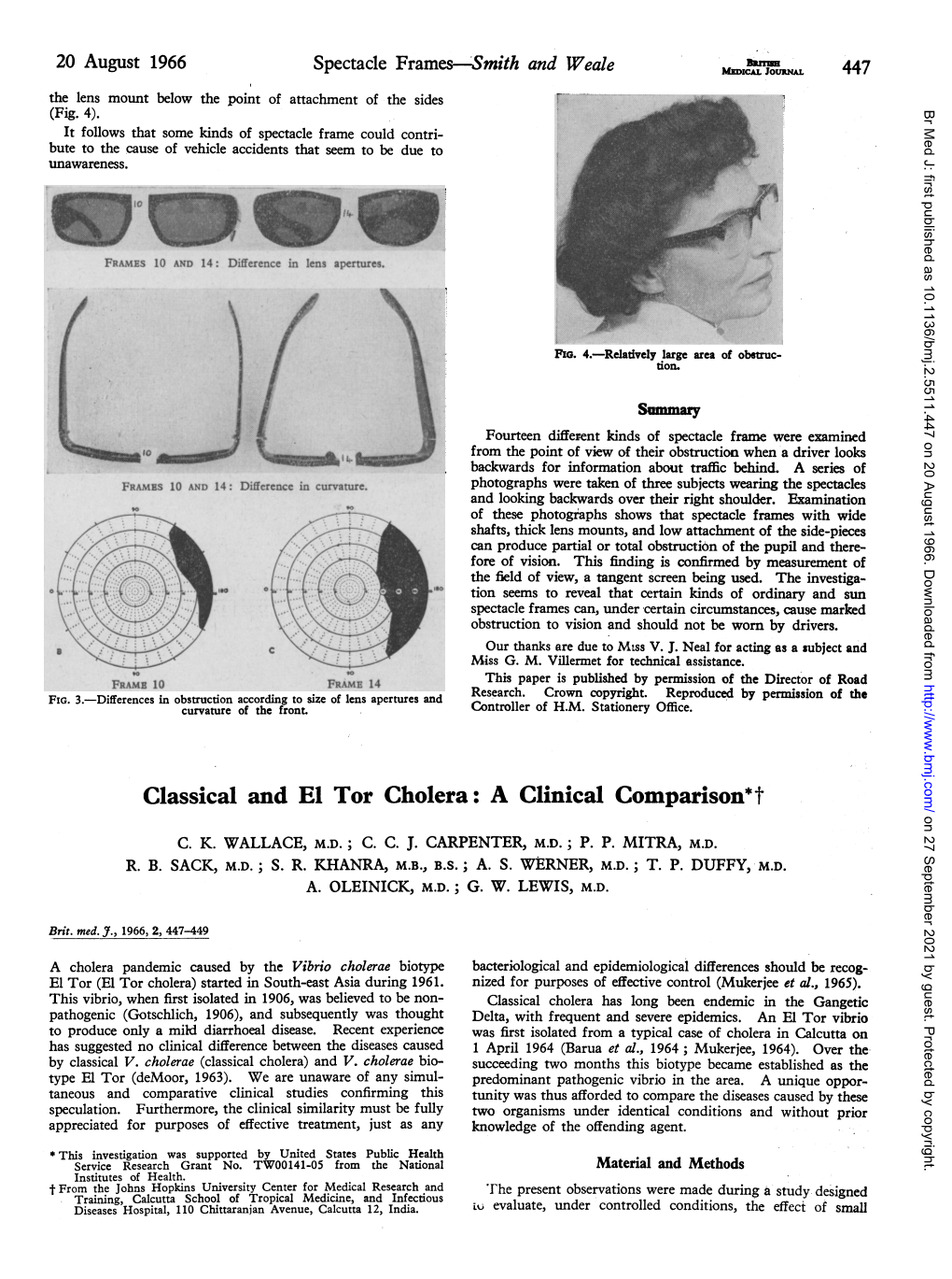 Ous Classical and El Tor Cholera: a Clinical Comparison*T