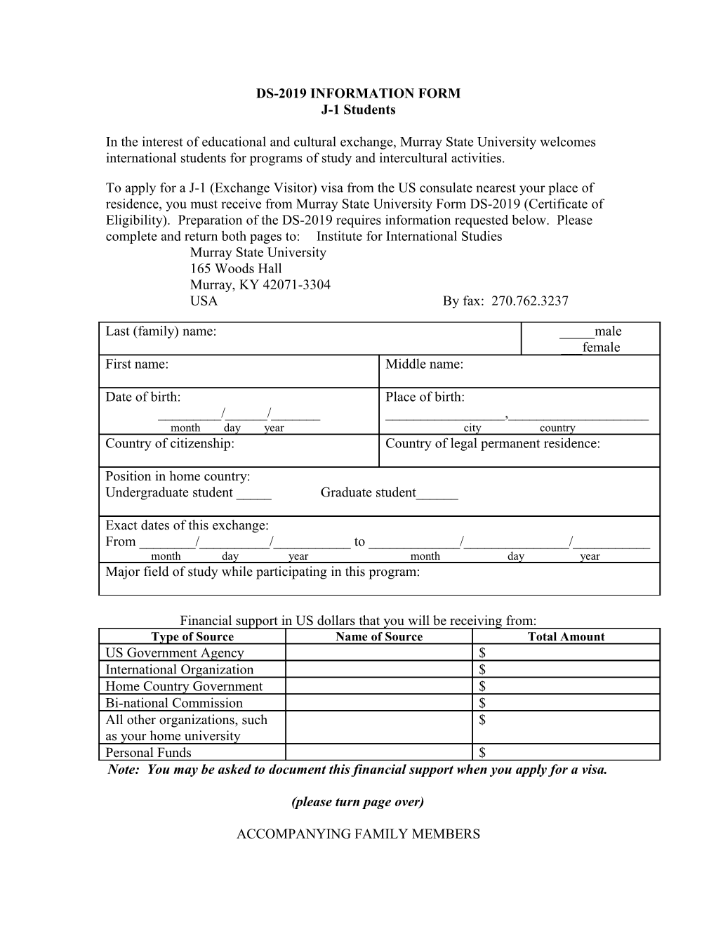 Iap-66 Information Form