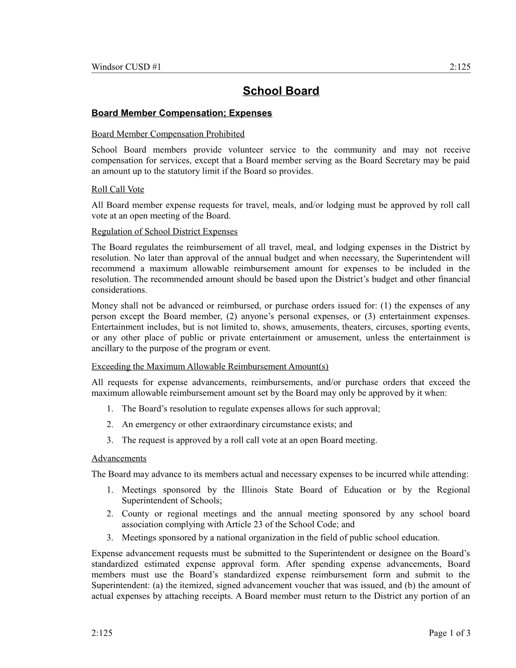 Board Member Compensation; Expenses