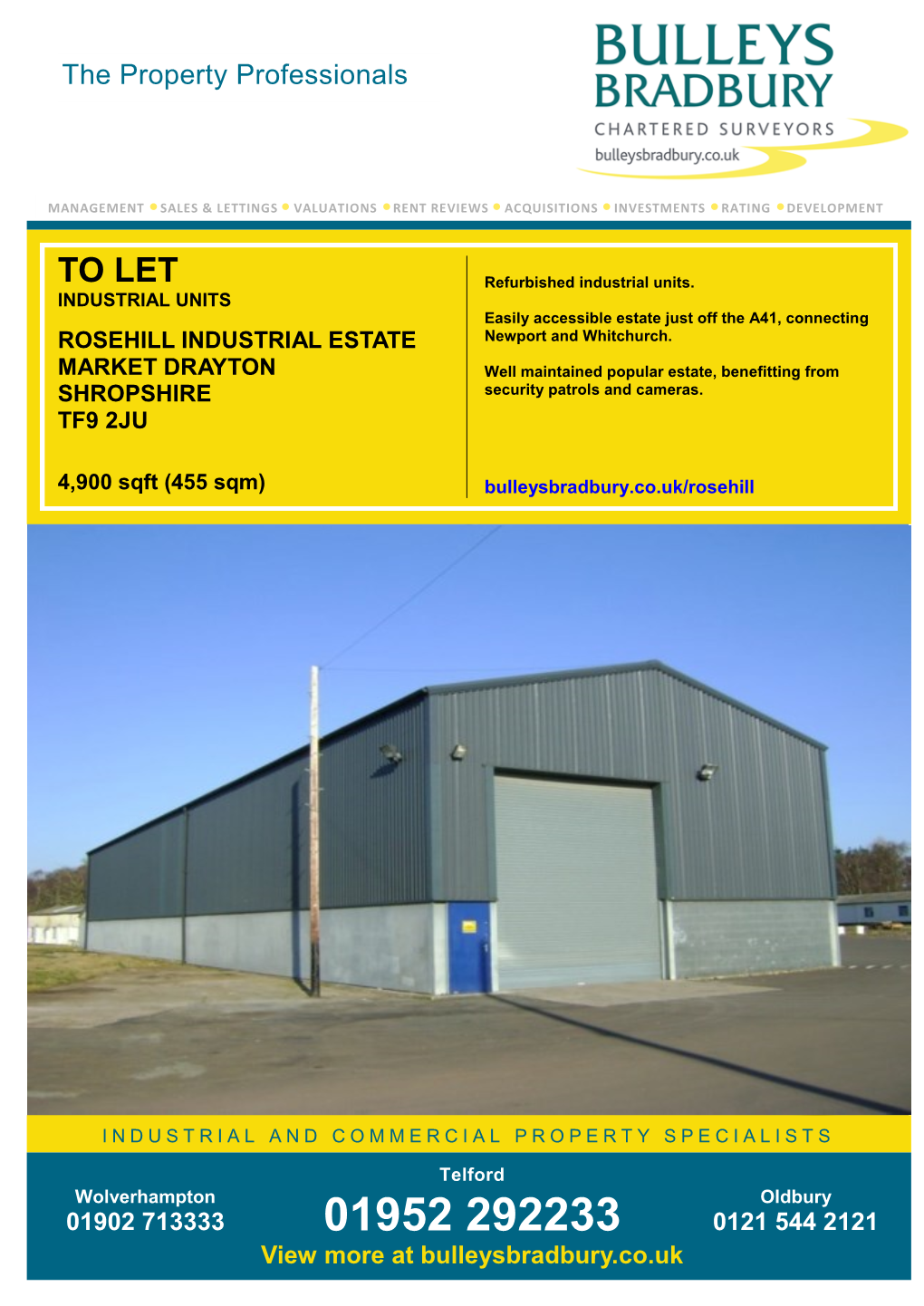 Rosehill Industrial Estate Market Drayton Shropshire Tf9