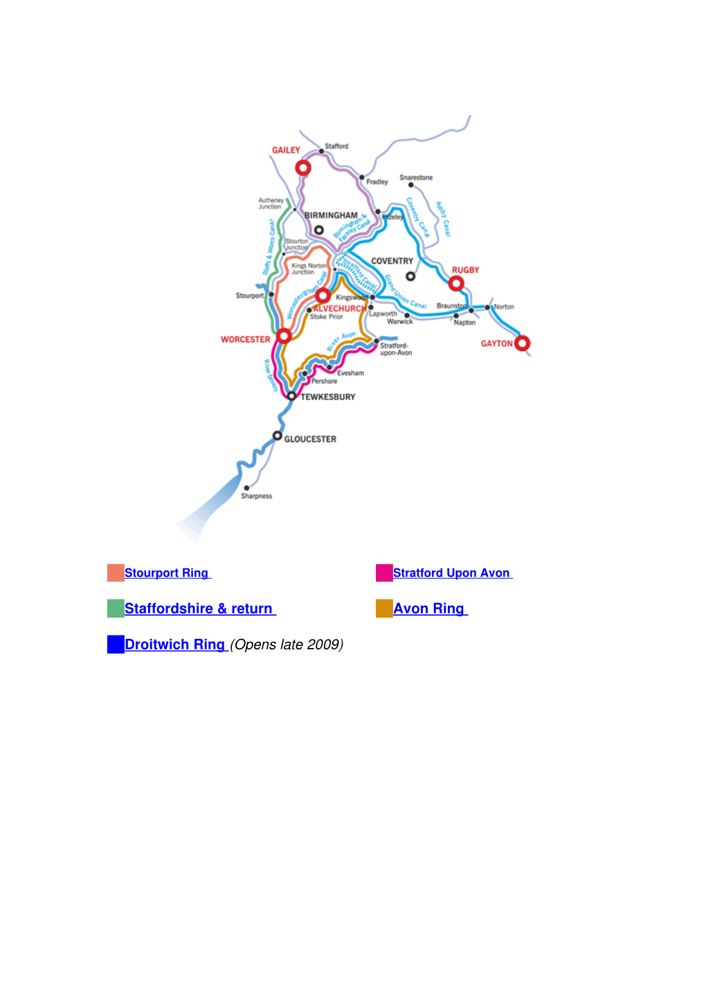 Staffordshire & Return Avon Ring Droitwich Ring (Opens