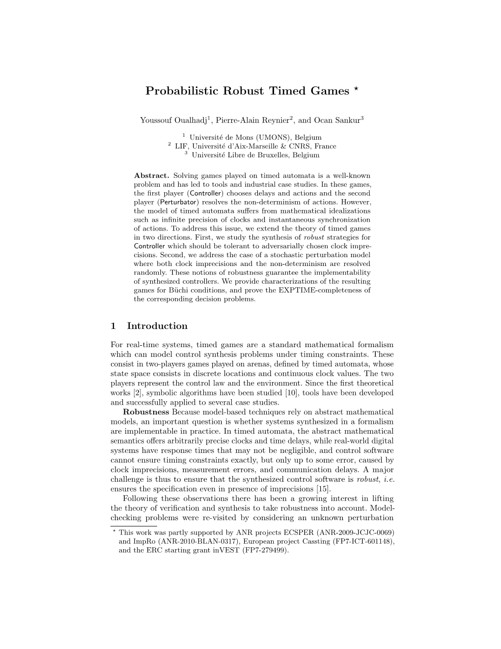 Probabilistic Robust Timed Games ⋆