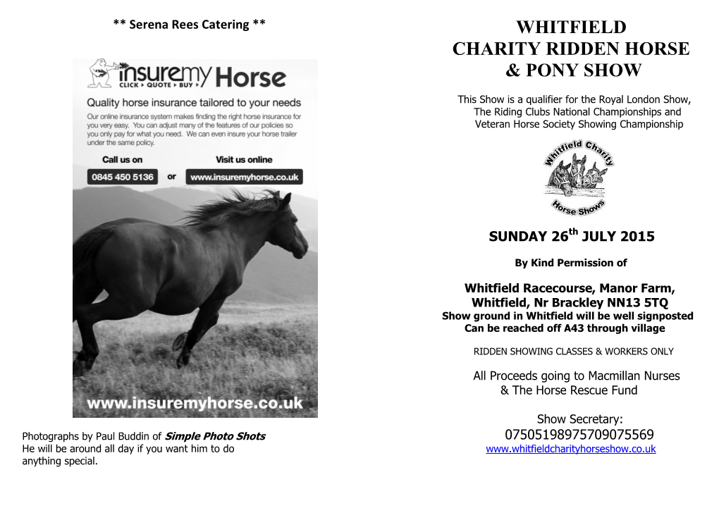 Whitfield Charity Ridden Horse & Pony Show