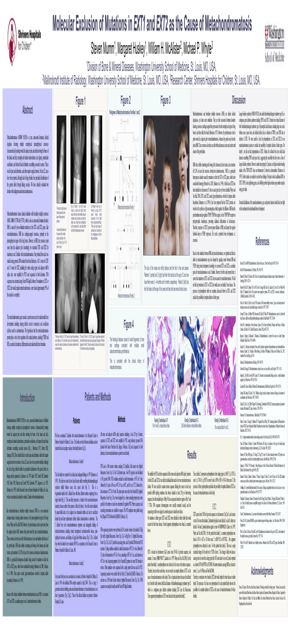 Molecular Exclusion of Mutations in EXT1 and EXT2 As the Cause Of