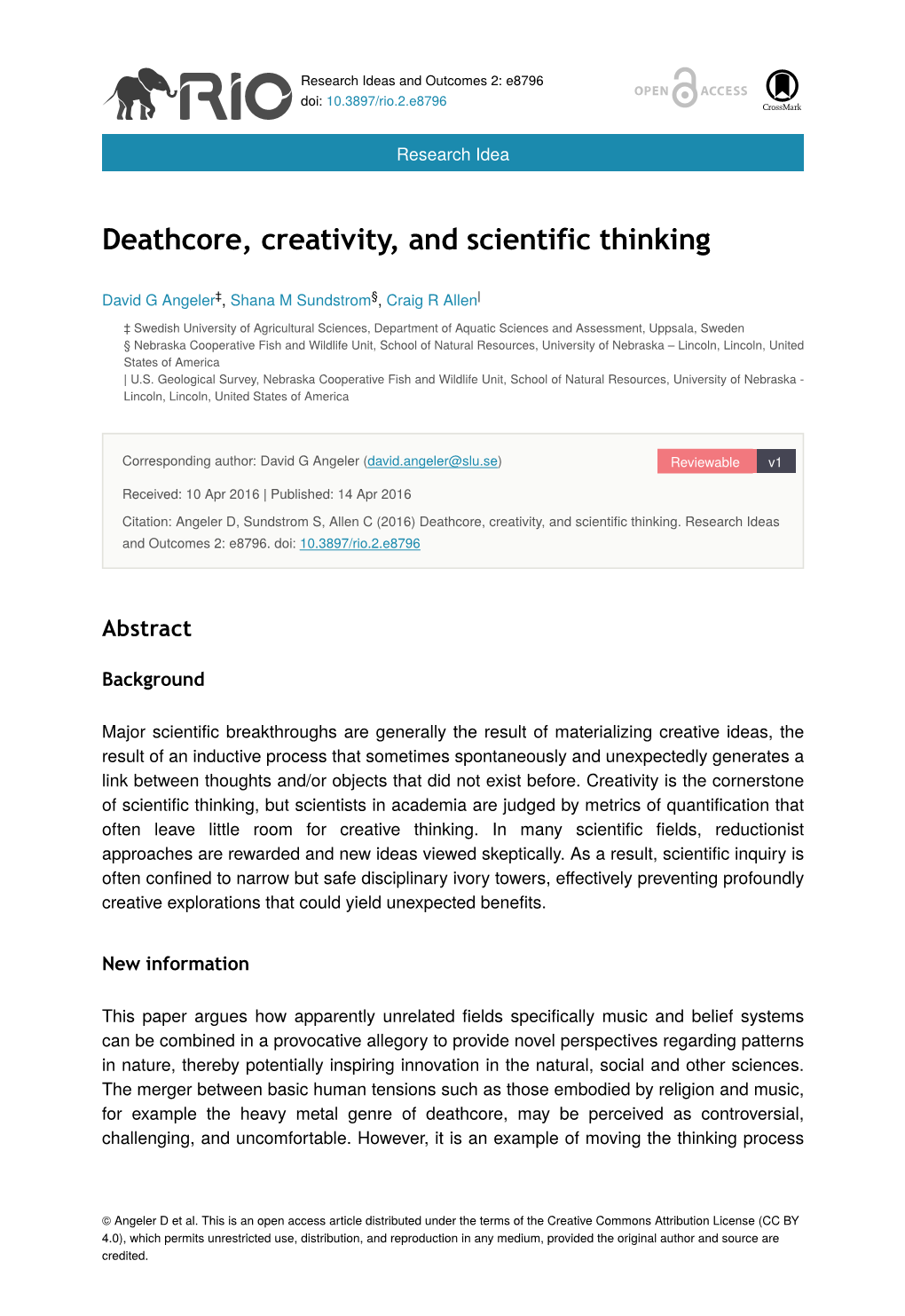 Deathcore, Creativity, and Scientific Thinking