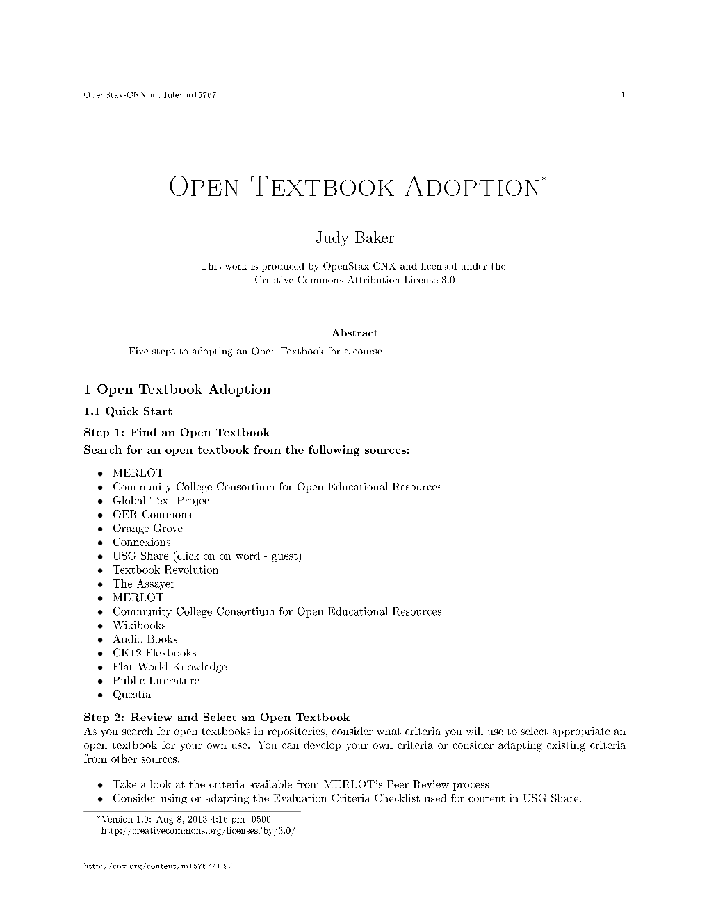 Open Textbook Adoption*