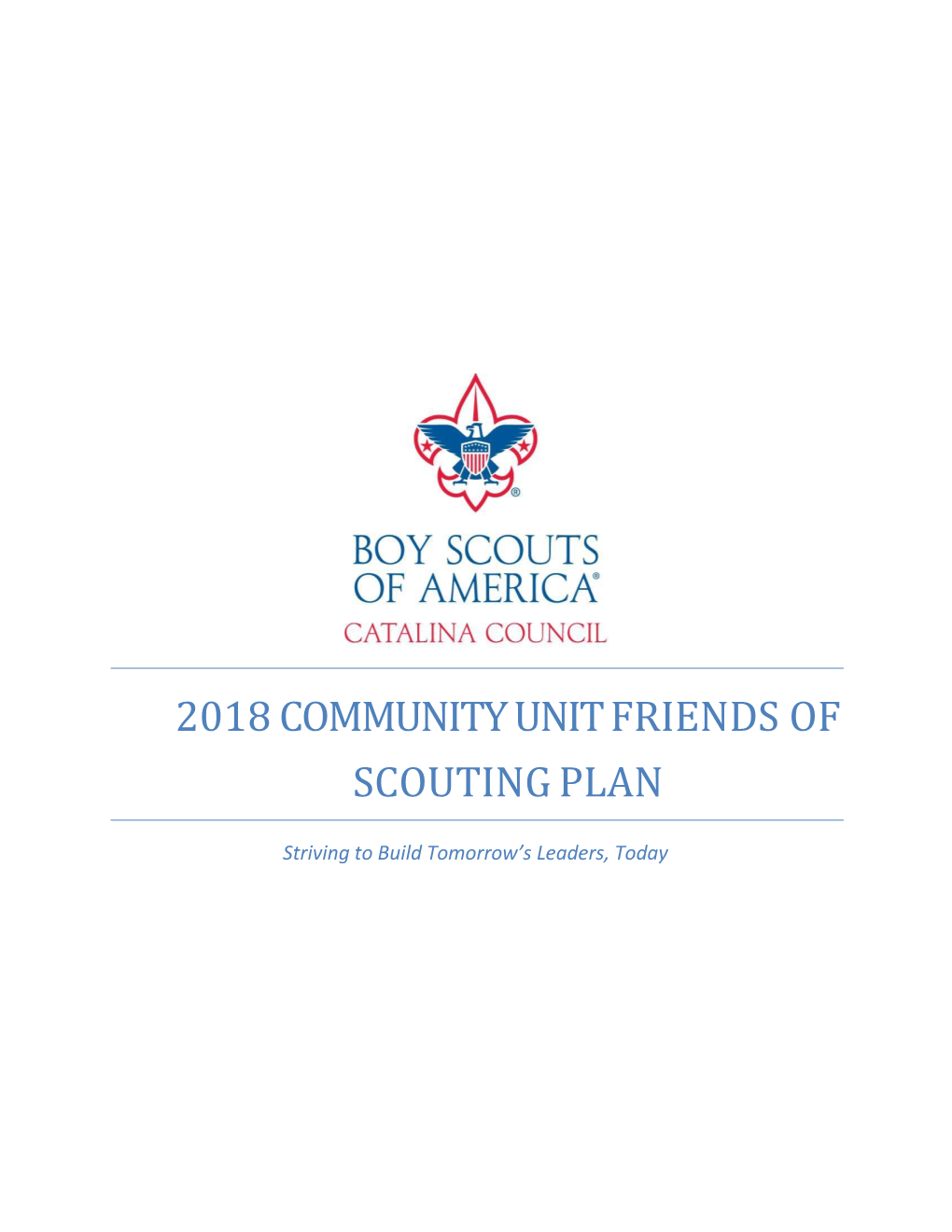 2018 Community Unit Friends of Scouting Plan