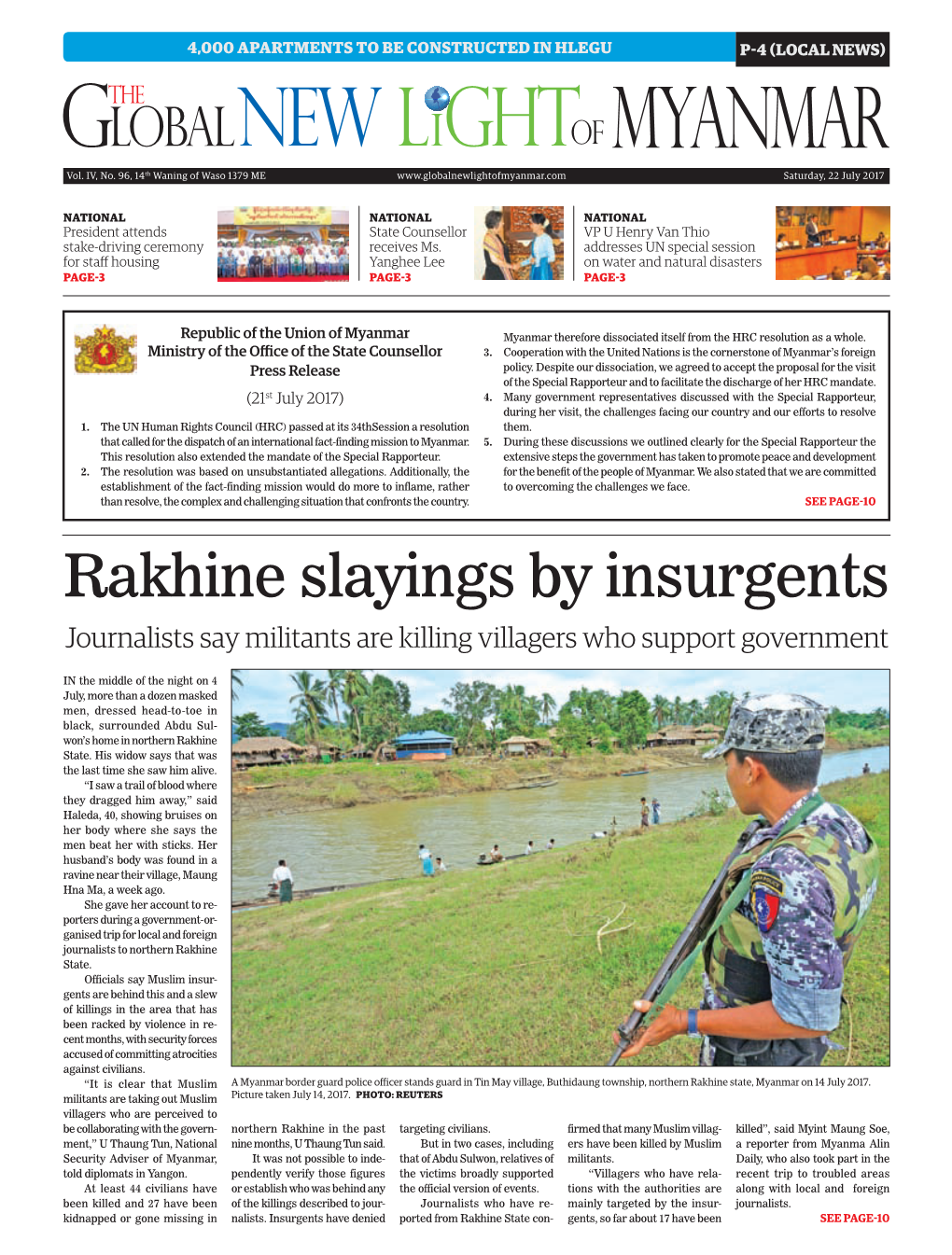 Rakhine Slayings by Insurgents Journalists Say Militants Are Killing Villagers Who Support Government