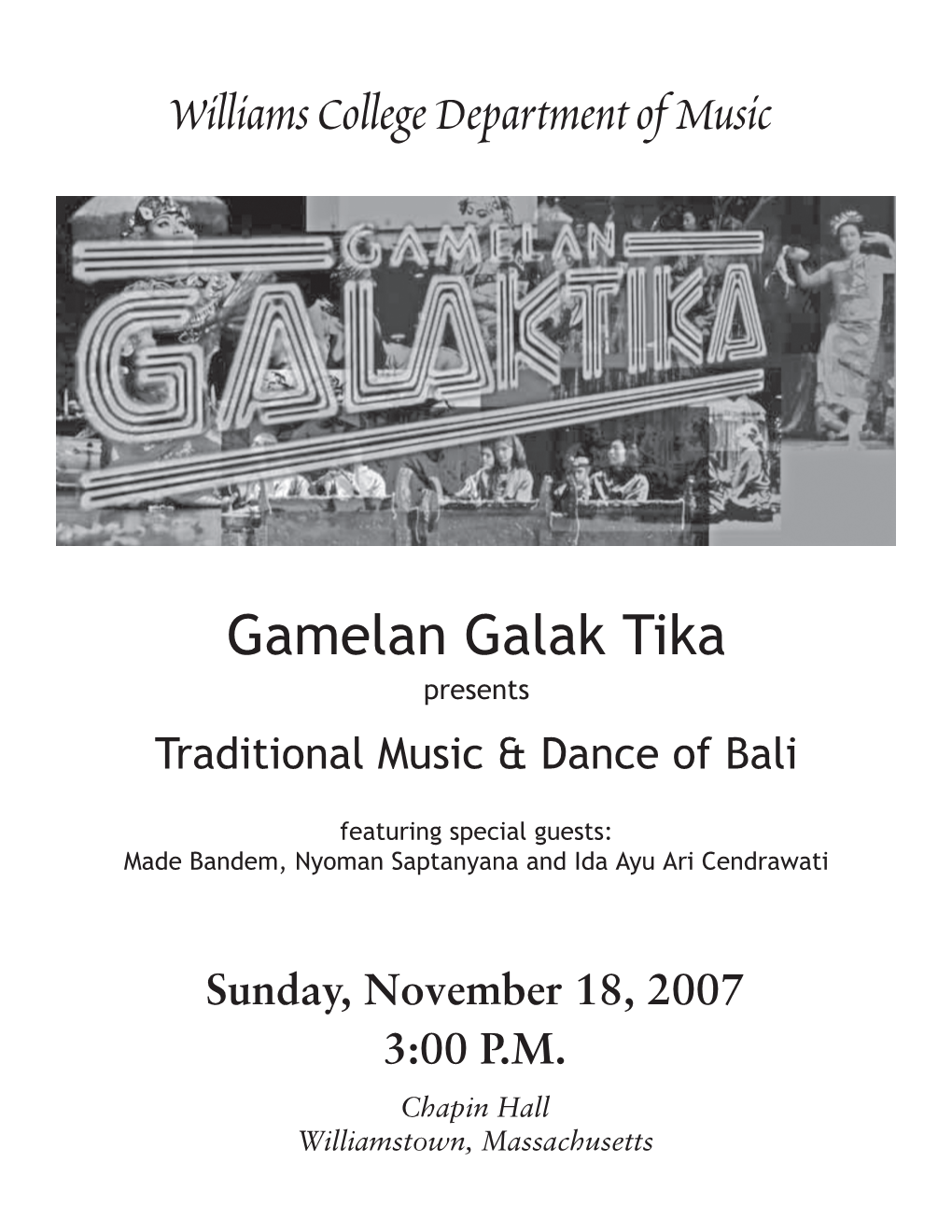 11-18 Gamelan Program