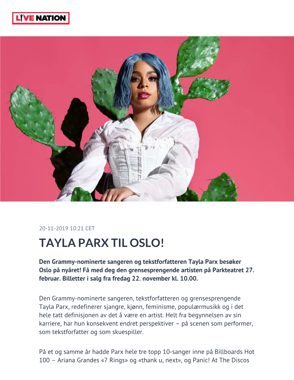 Tayla Parx Til Oslo!