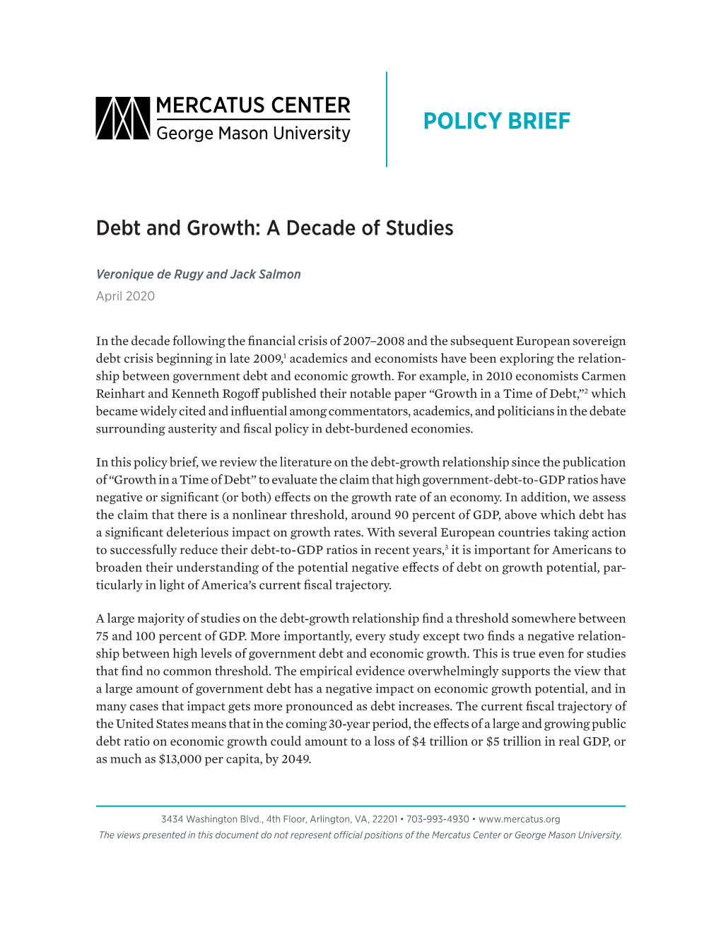 Debt and Growth: a Decade of Studies