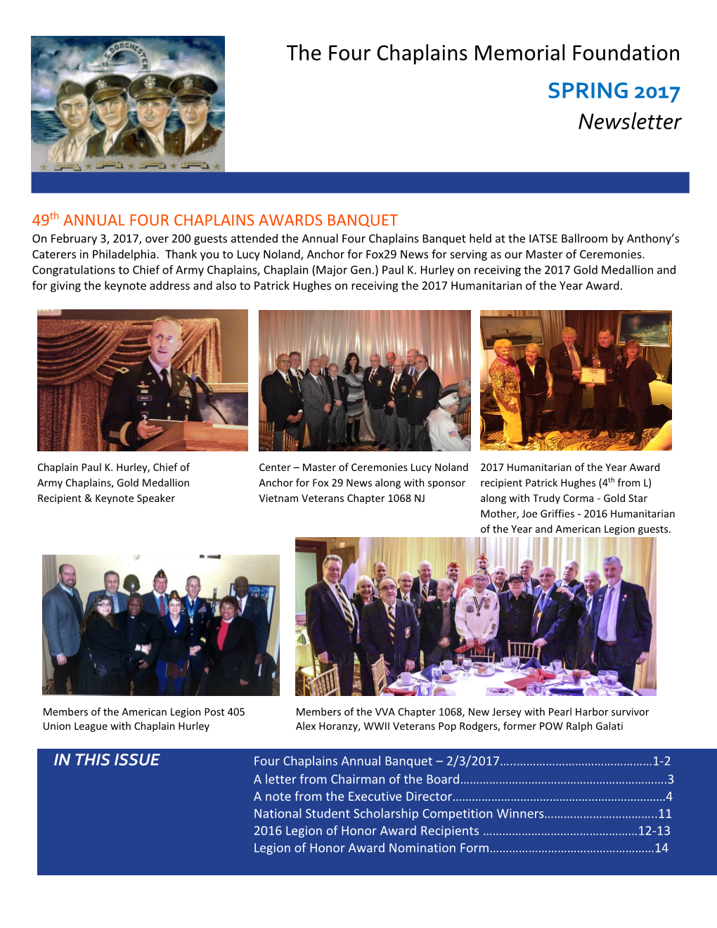 The Four Chaplains Memorial Foundation SPRING 2017 Newsletter