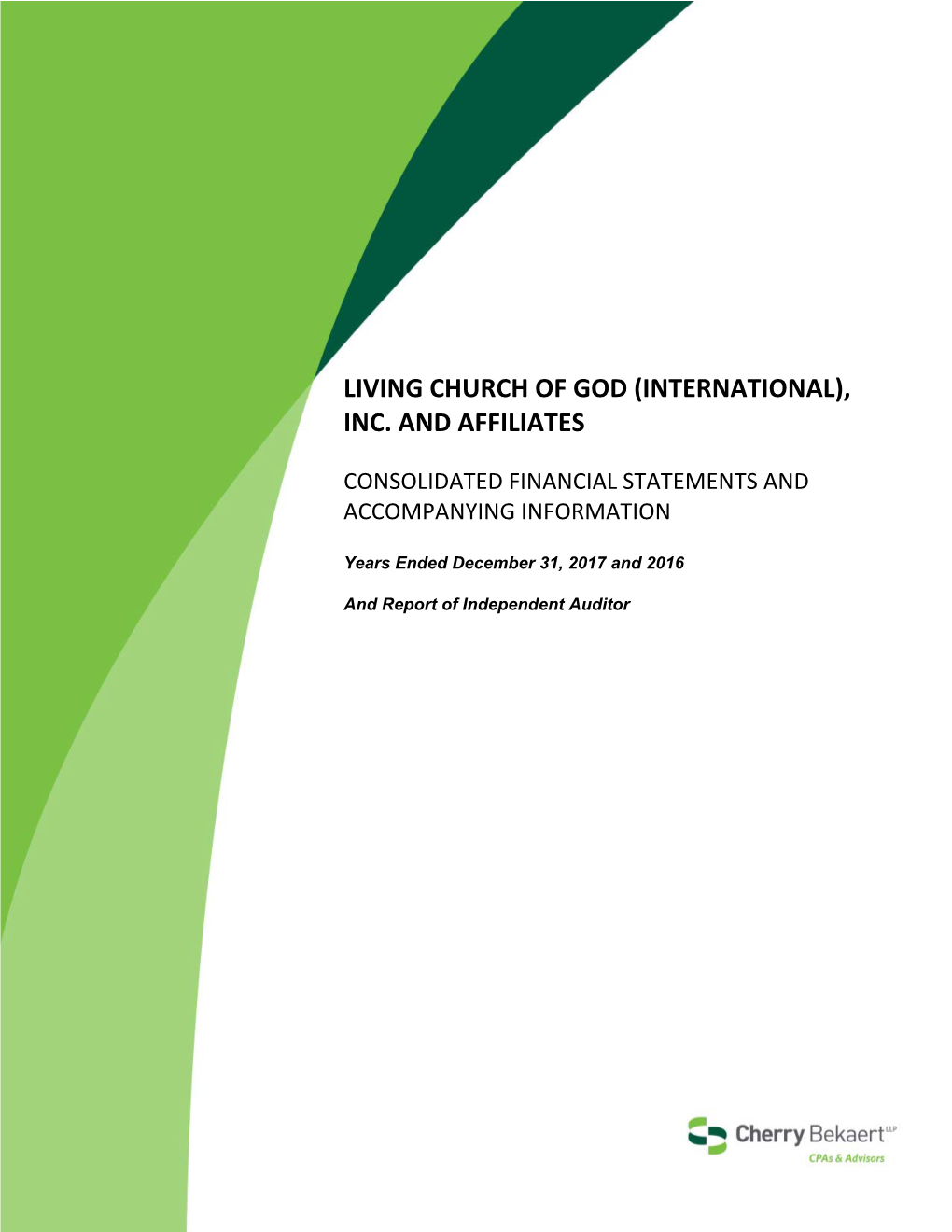 Living Church of God (International), Inc. and Affiliates