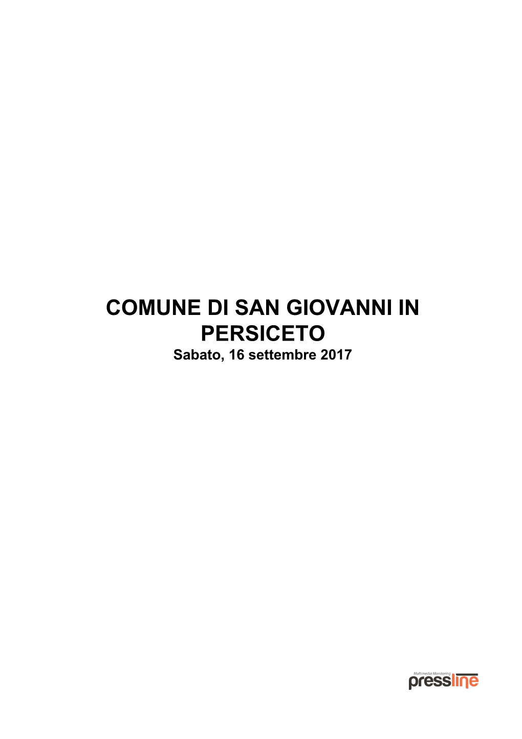 Rassegna Stampa Del 16 Settembre 2017