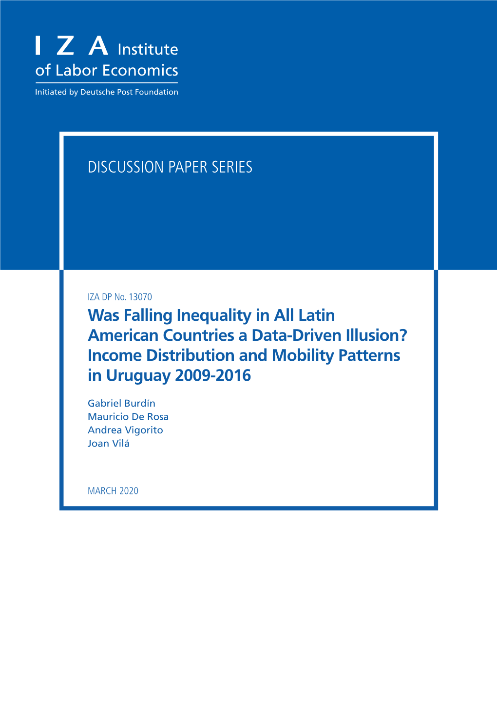 Was Falling Inequality in All Latin American Countries a Data-Driven Illusion? Income Distribution and Mobility Patterns in Uruguay 2009-2016