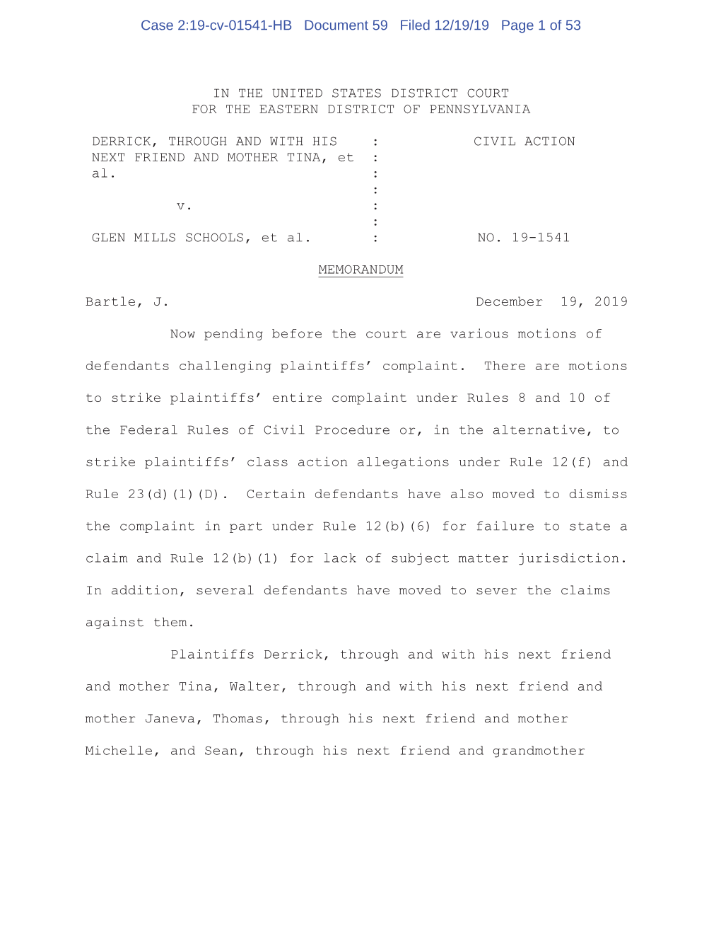 Case 2:19-Cv-01541-HB Document 59 Filed 12/19/19 Page 1 of 53