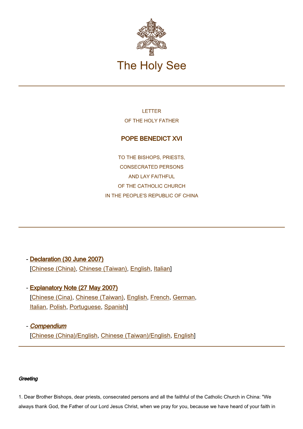 The Holy See