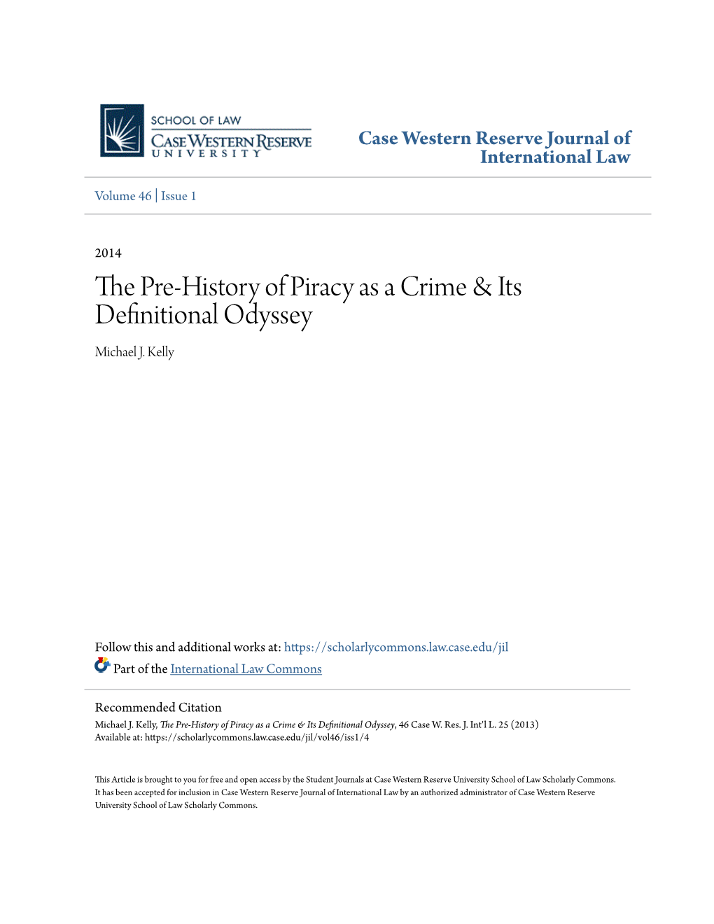 The Pre-History of Piracy As a Crime & Its Definitional Odyssey