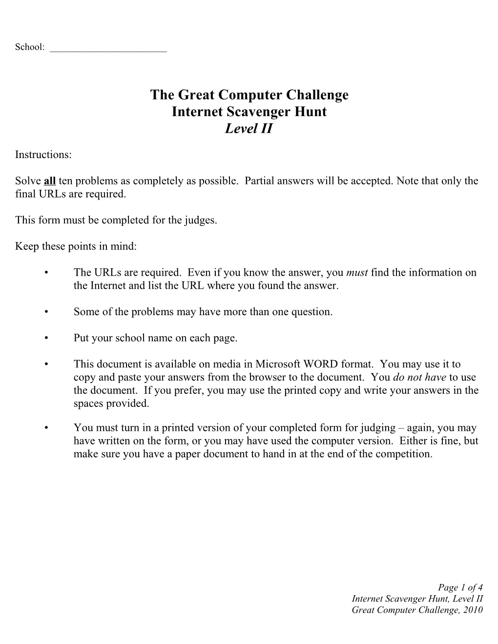 The Great Computer Challenge