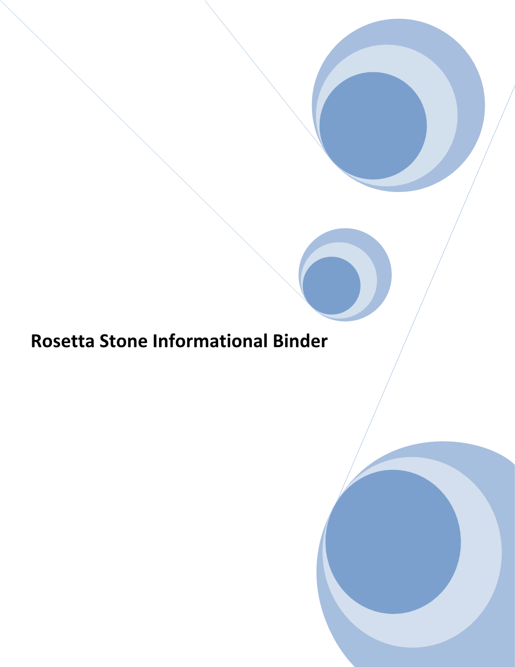 Rosetta Stone Informational Binder Contents Expectations