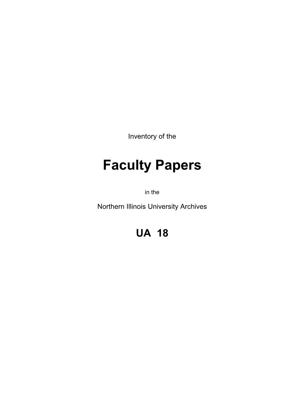 Faculty Papers