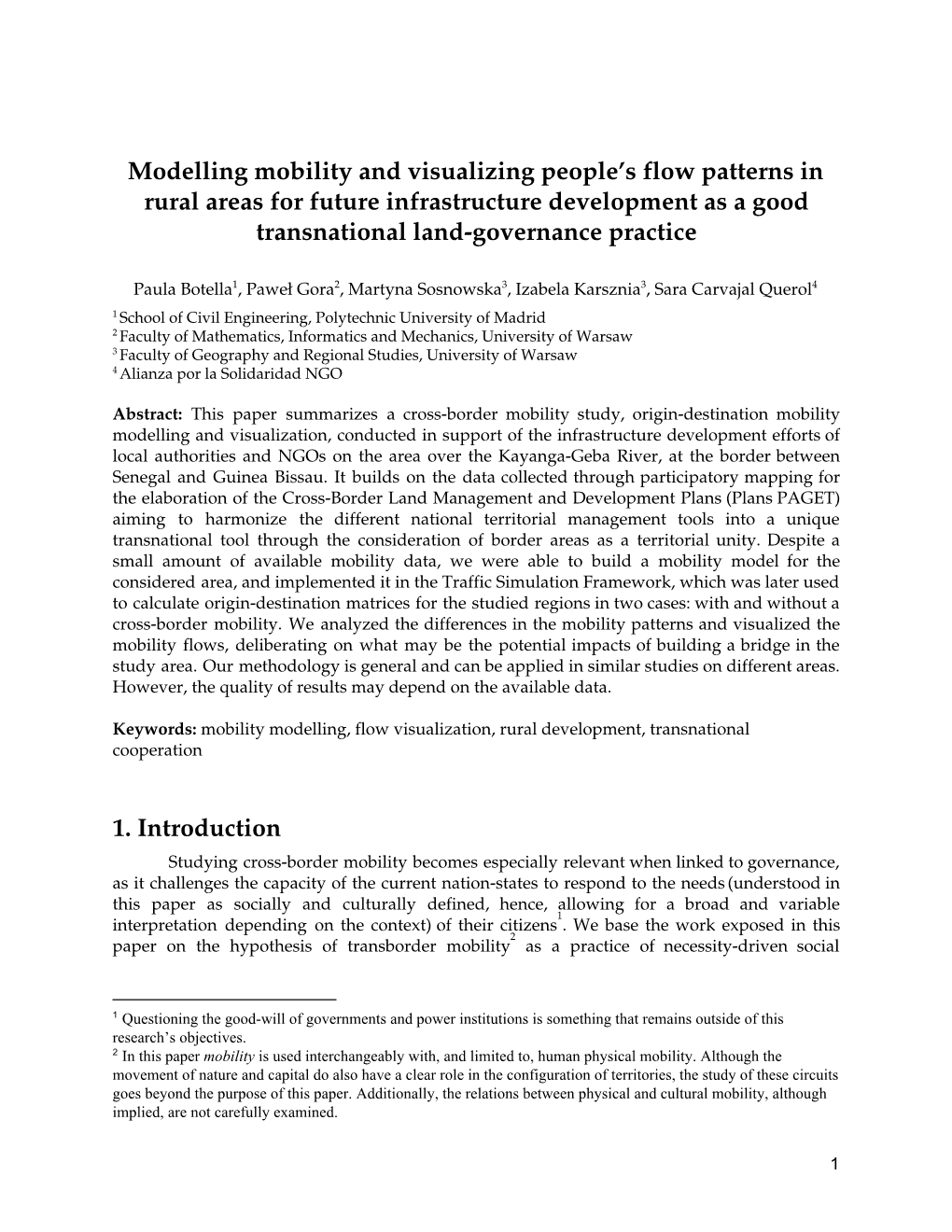 Modelling Mobility and Visualizing People's Flow Patterns in Rural Areas