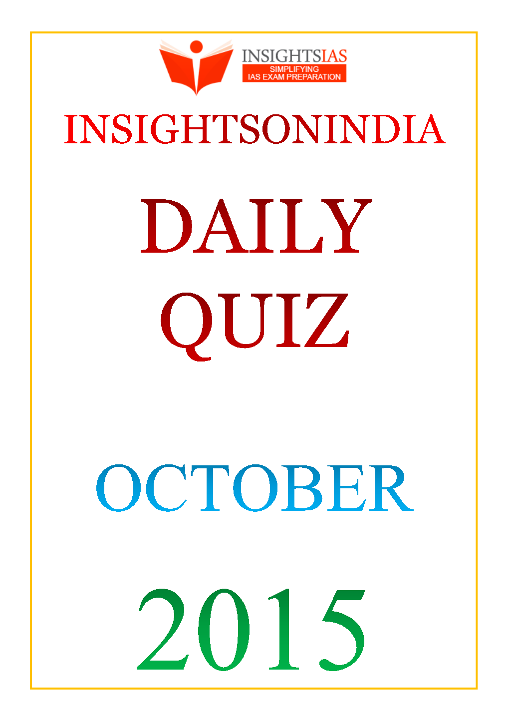 Daily Quiz Oct 2015