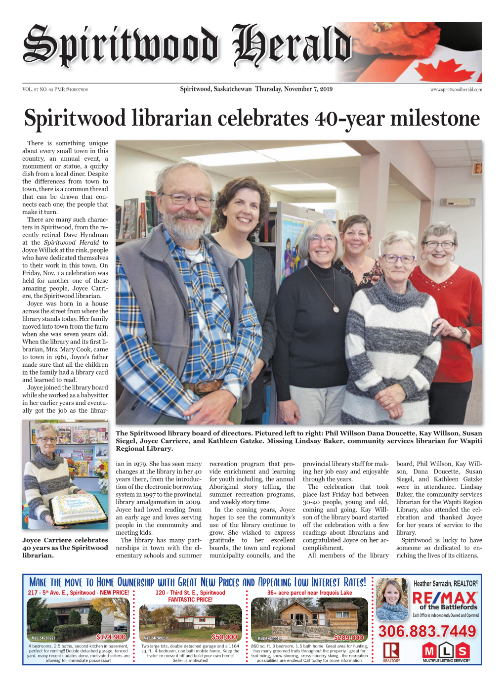 Spiritwood Librarian Celebrates 40-Year Milestone