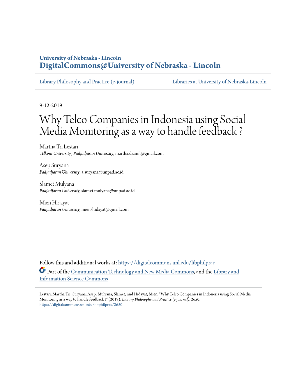 Why Telco Companies in Indonesia Using Social Media Monitoring As a Way to Handle Feedback ?