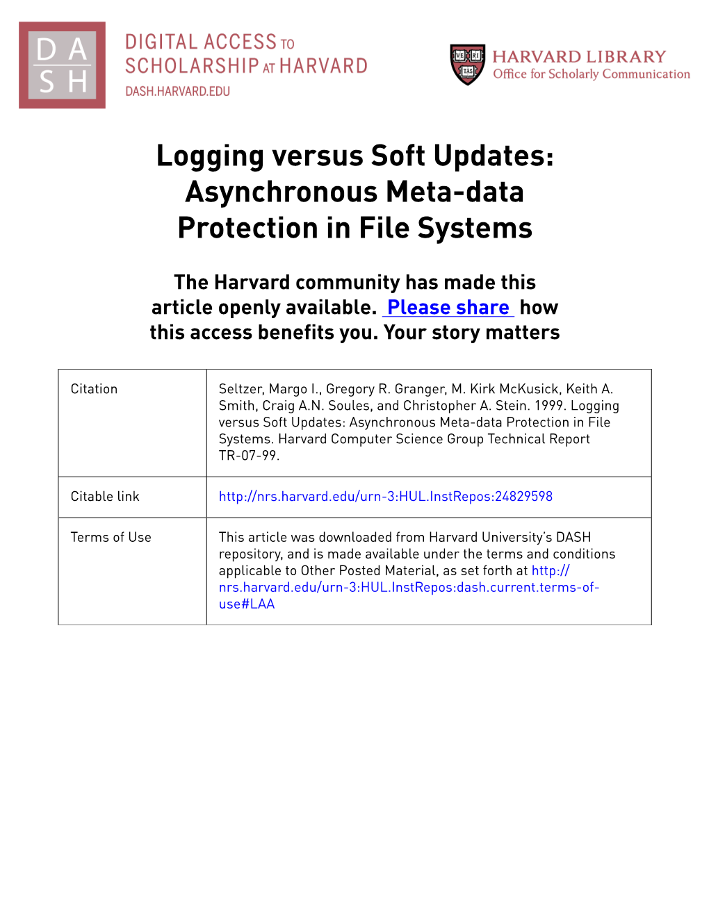 Logging Versus Soft Updates: Asynchronous Meta-Data Protection in File Systems