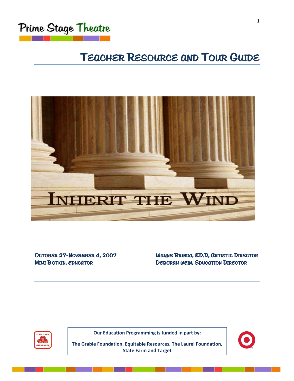 Teacher Resource and Tour Guide