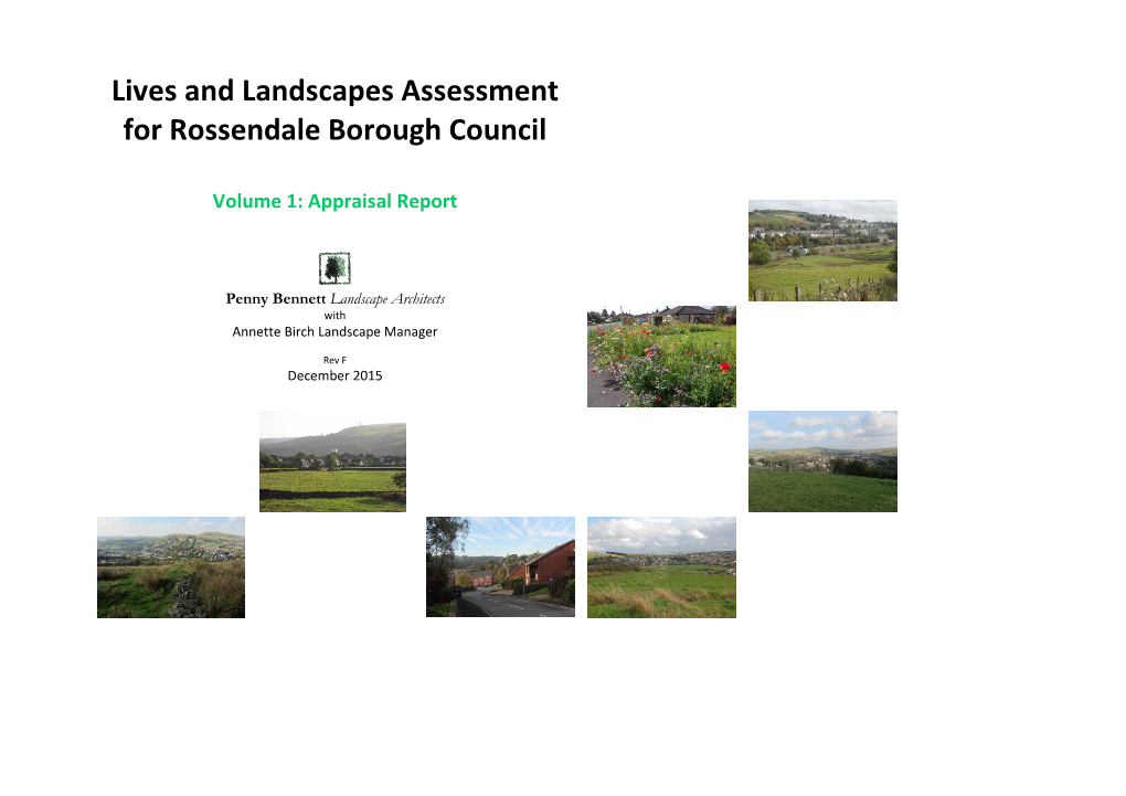 Lives and Landscapes Assessment for Rossendale Borough Council