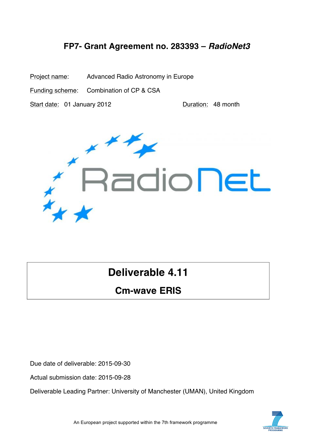 Deliverable 4.11 Cm-Wave ERIS