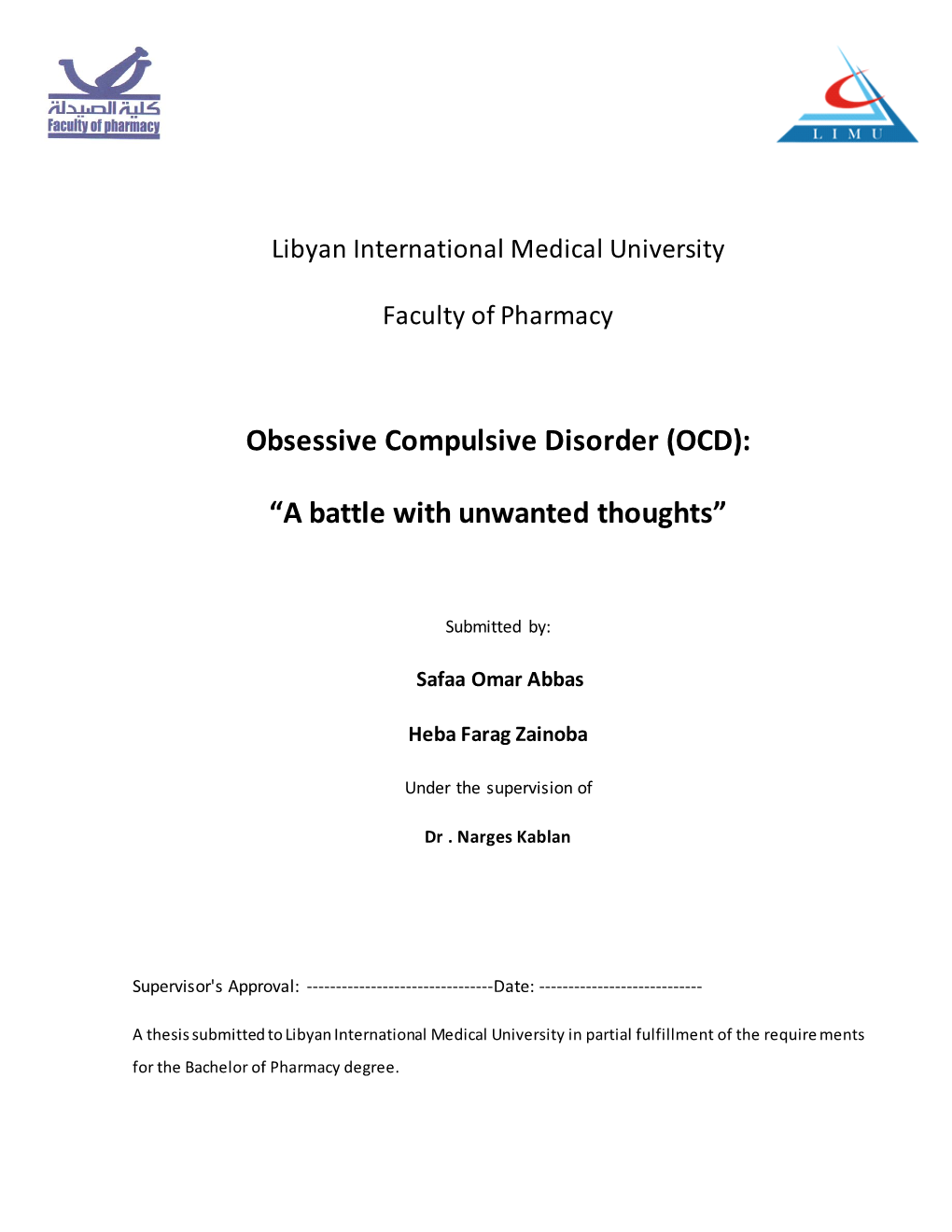 Obsessive Compulsive Disorder (OCD)