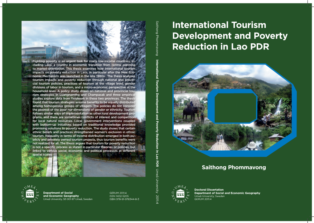 International Tourism Development and Poverty Reduction in Lao