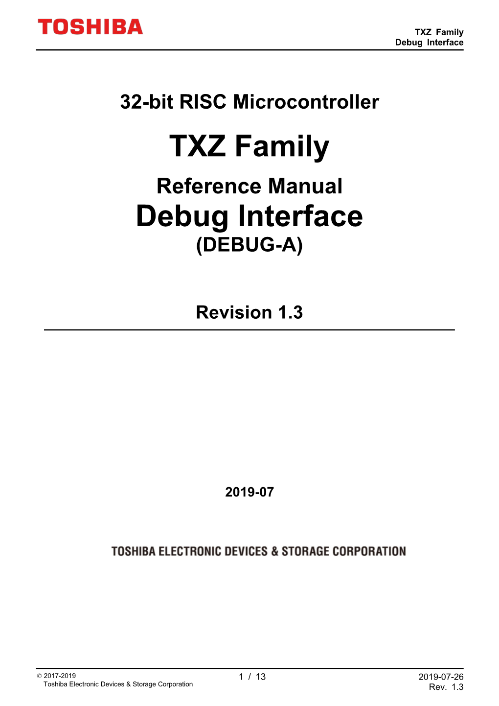 TXZ Family Reference Manual DEBUG-A