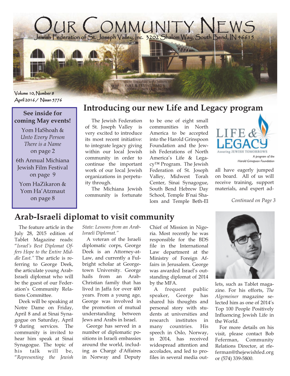 OUR COMMUNITY NEWS Jewish Federation of St
