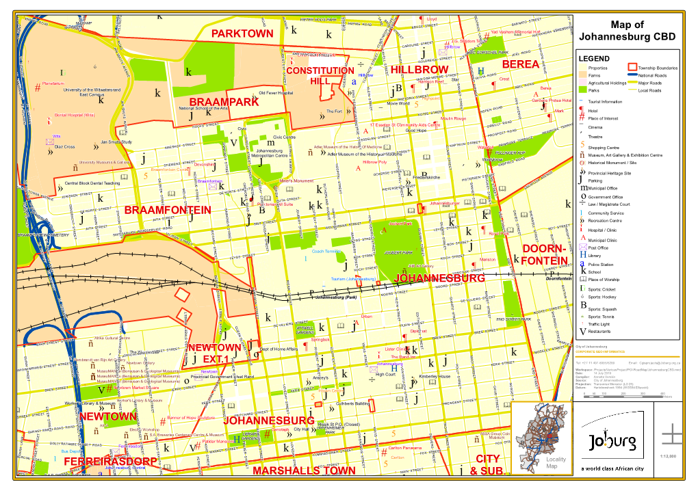 Johannesburg CBD Map 2010