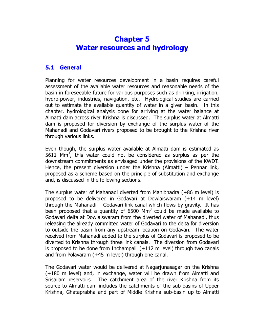 Water Resources and Hydrology