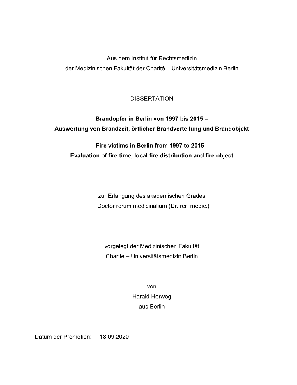 Universitätsmedizin Berlin DISSERTATION Bran