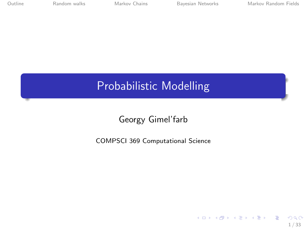 Probabilistic Modelling