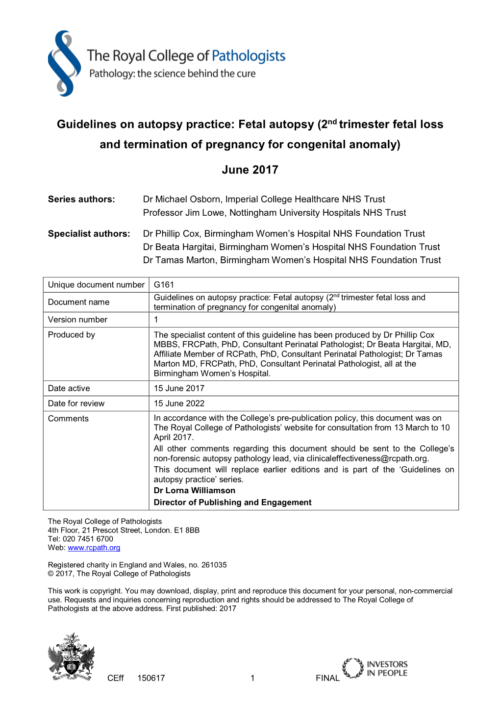 Fetal Autopsy (2Nd Trimester Fetal Loss and Termination of Pregnancy for Congenital Anomaly)