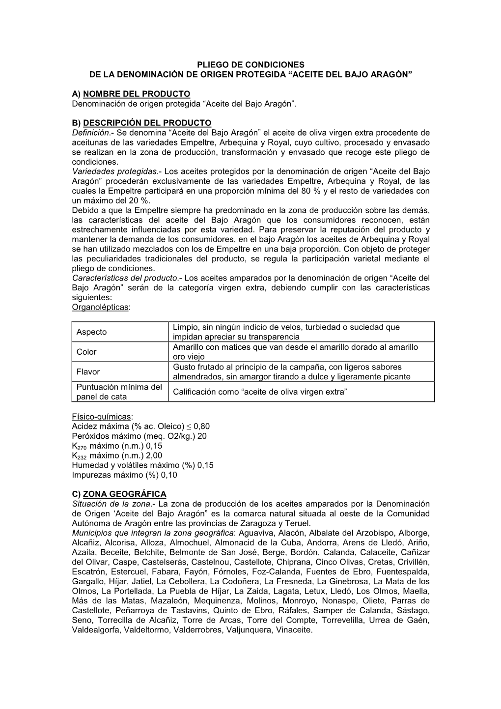 Pliego De Condiciones De La Orden De 17 Marzo 2009