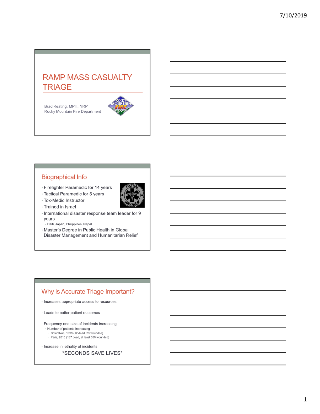 Ramp Mass Casualty Triage