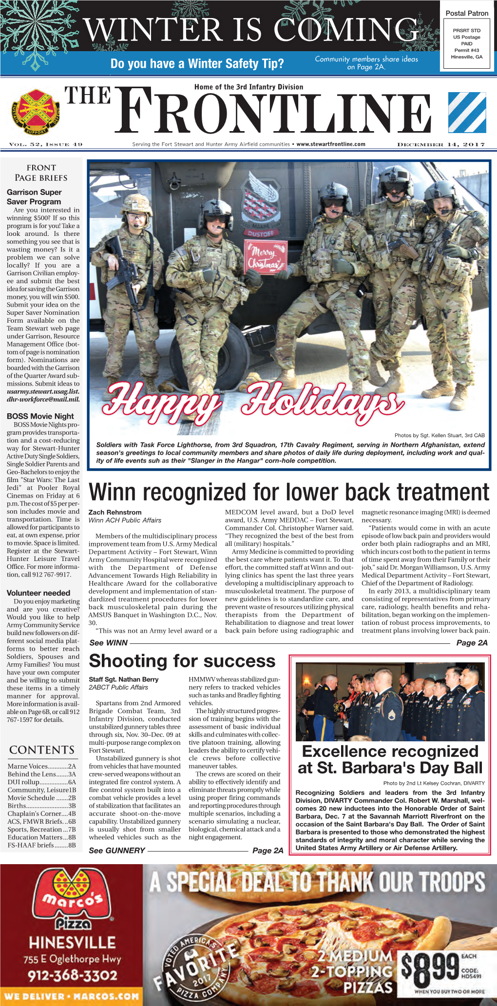 Happy Holidays Gram Provides Transporta- Photos by Sgt