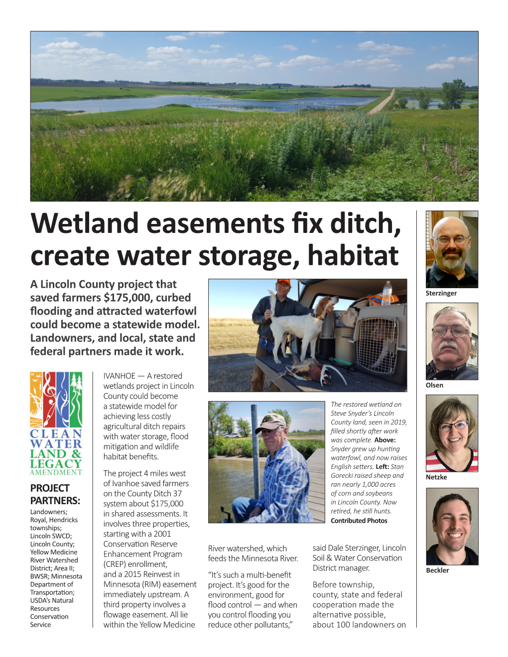 Wetland Easements Fix Ditch, Create Water Storage, Habitat